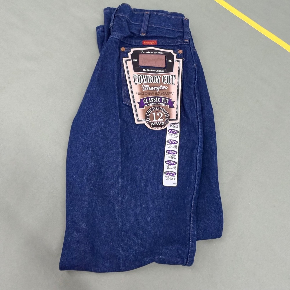 Wrangler Cowboy Cut Jeans 12MWZ Classic Fit Long Rise Indigo Blue 15/16x32 USA